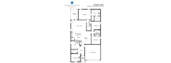 A floor plan for a Cooperzadeh Management Model 2034, a 2,034 square foot, 4 bedroom, 2 bathroom condo.