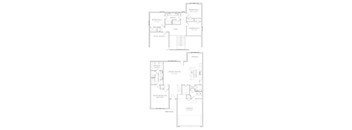 A black and white image of a house floor plan with three bedrooms and a garage.