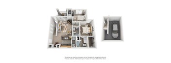 A series of images showing different views of a small apartment layout.