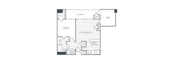 A floor plan of a house with a study, dining room, and kitchen.
