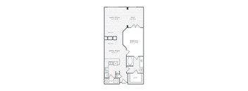 A floor plan of a house with a living room, study, dining room, and bedrooms.