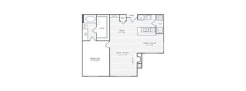 A black and white floor plan of a house with a study, dining room, living room, and two bedrooms.