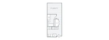 A floor plan of a living and dining room with dimensions.