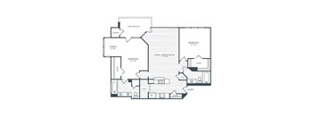 A black and white image of a floor plan for a house.
