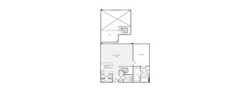 A black and white architectural floor plan of a house with a garage.
