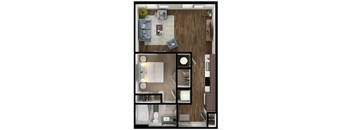 1 Bed, 1 Bath A1