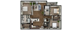 2 Bed, 2 Bath w/ Den B9D