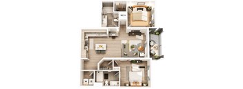 A floor plan of a house with labeled rooms.