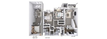 A diagram shows the layout of a two-level home with a combined living and sleeping area.