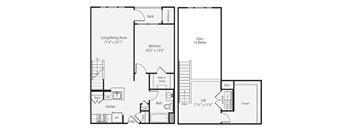 A black and white image of a floor plan for a house.
