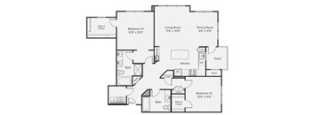 A black and white image of a house floor plan.