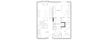 A black and white floor plan of a house with labeled rooms.