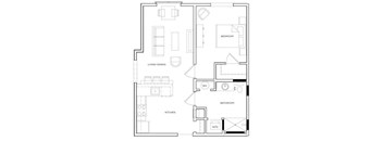 A black and white floor plan of a house with labeled rooms.