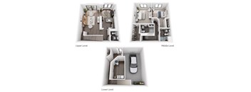 Three images showing the layout of a house from different levels.