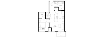A black and white image of a floor plan for a home.