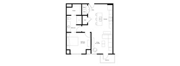 A black and white image of a floor plan for a home.