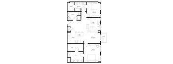 A black and white image of a floor plan for a house.