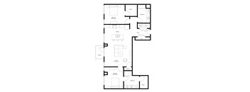 A black and white image of a floor plan for a house.