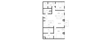 A black and white image of a floor plan for a house.