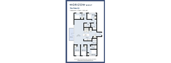 A floor plan for a property by Horizon West shows a layout with 5 bedrooms and 4 bathrooms.