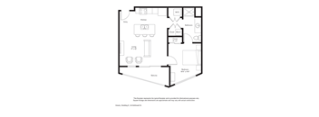 A black and white image of a typical floor plan for a house.