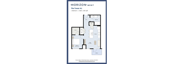 A floor plan of a 1 bedroom apartment with 1 bath and 600 sqft.