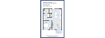 A floor plan for a studio apartment with a bath and living area.