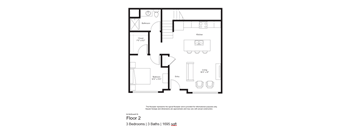 A black and white image of a floor plan for a 3 bedroom, 3 bathroom apartment.
