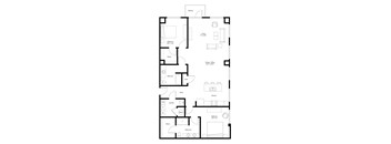 A black and white image of a floor plan for a two-story home.