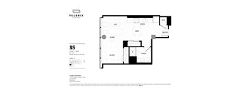 A floor plan of an apartment in Fulbrix with labeled rooms.