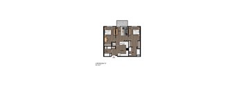 A floor plan of a 2 bedroom apartment.