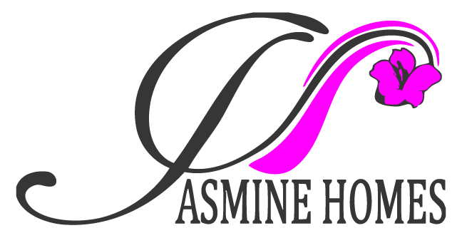 A logo with a butterfly and the text "ASMINE HOMES".