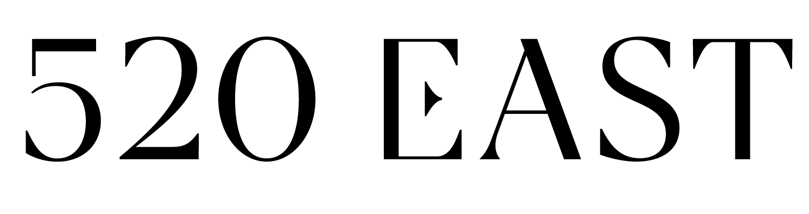 The image displays the text "520 EAST" in large, bold letters.