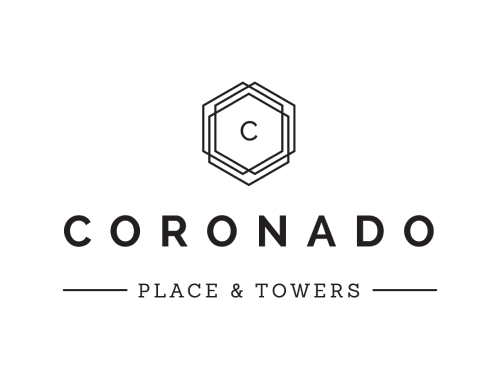 A logo with the text "Coronado Place & Towers" in the center.