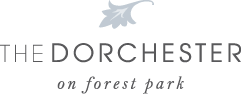 The logo for The Dorchester on Forest Park.