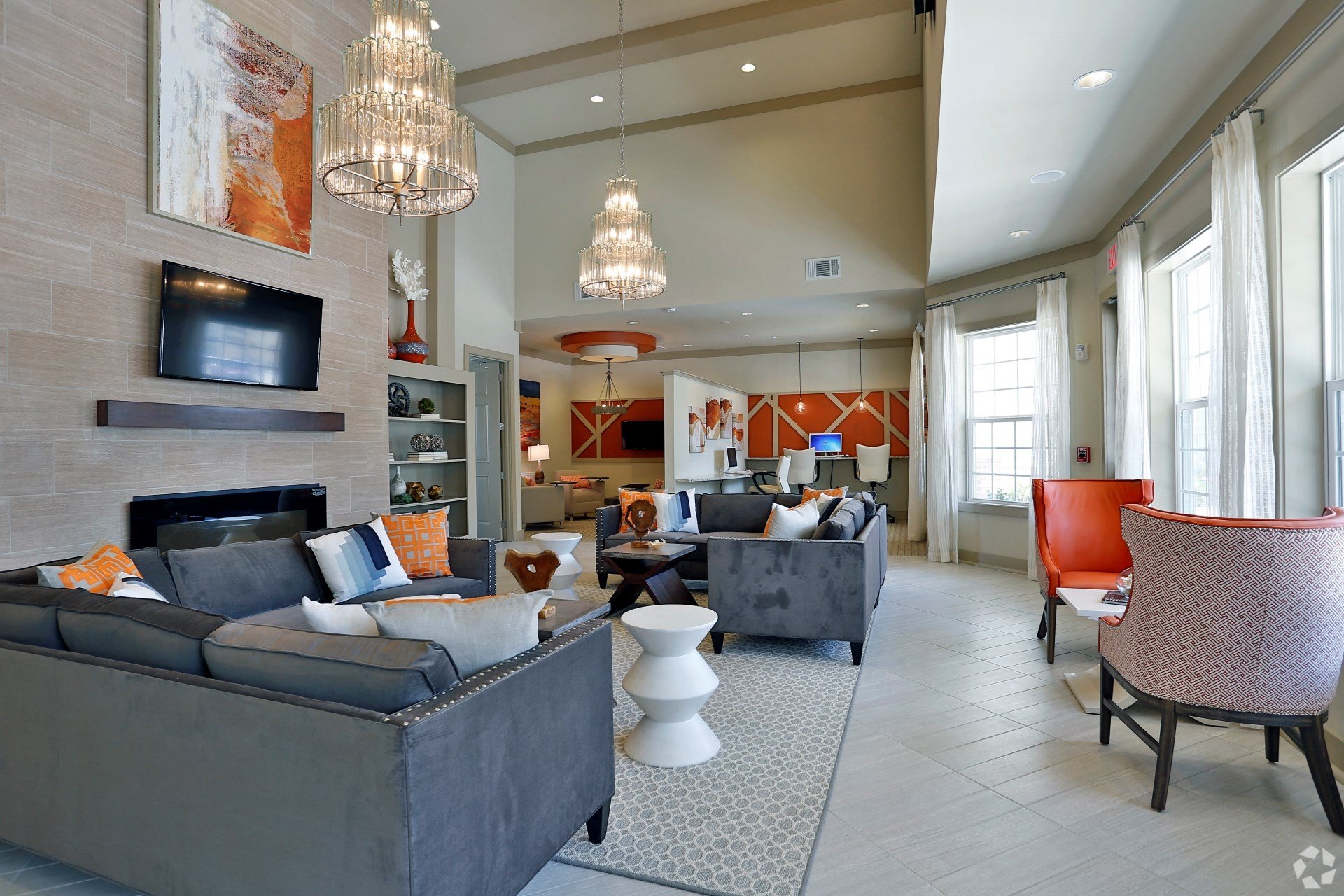 Stunning clubhouse lounge area at The Columns at Coldbrook Station, Port Wentworth, GA 31407