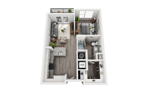 Studio sqft 618 (S1) Floor Plan at The Ellis, Georgia, 31404