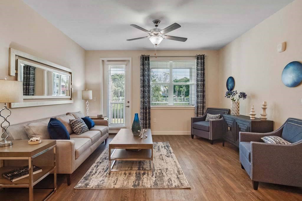 Ceiling Fan In Living Room at Waterline Bonita Springs, Bonita Springs, Florida