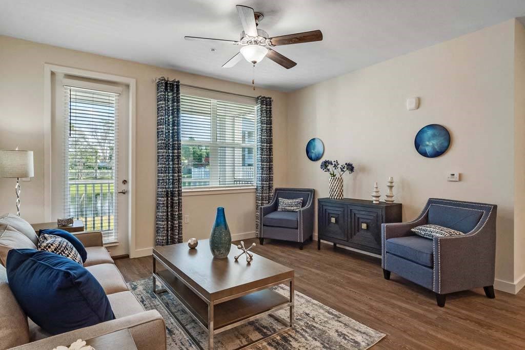 Living Room With Expansive Window at Waterline Bonita Springs, Bonita Springs, 34135