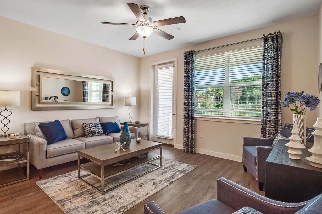 Modern Living Room at Waterline Bonita Springs, Bonita Springs, FL