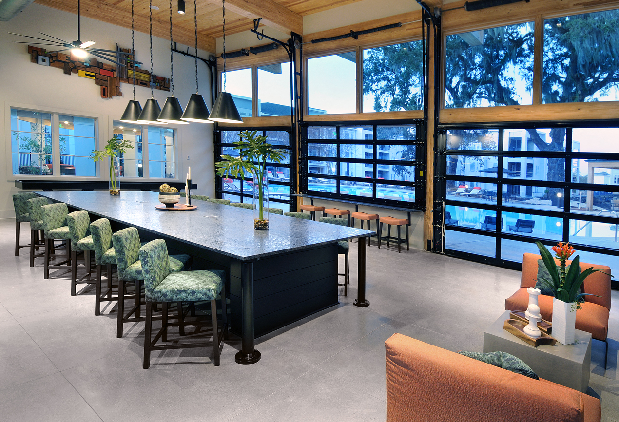 Entertainment Lounge By Pool at The Ellis, Savannah, Georgia