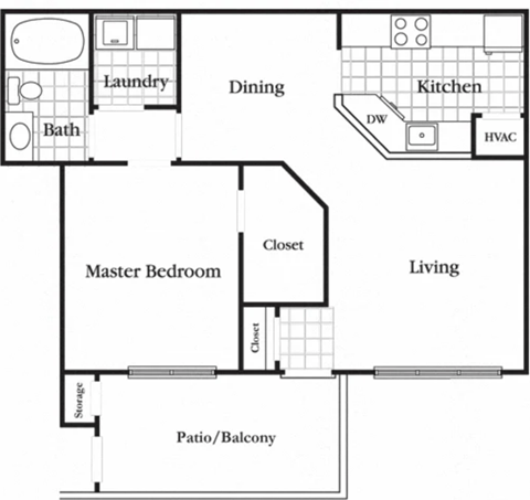 1bedroom 1bathroom deluxe  892SF