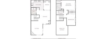 1373 sq.ft. 2 bedroom apartment floor plan at The Columns at Lake Ridge. at The Columns at Lake Ridge, Georgia