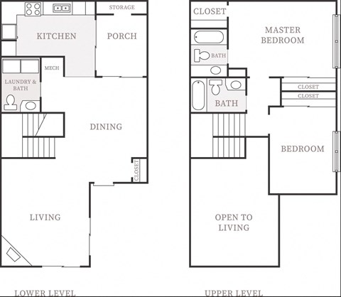1373 sq.ft. 2 bedroom apartment floor plan at The Columns at Lake Ridge. at The Columns at Lake Ridge, Georgia