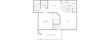 1 Bed 1 Bath Floor Plan at The Columns at Bear Creek, Florida