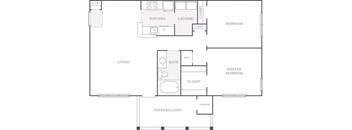 2 Bed 1 Bath Floor Plan at The Columns at Bear Creek, Florida, 34654