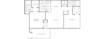 2 Bed 1 Bath Floor Plan at The Columns at Bear Creek, Florida, 34654