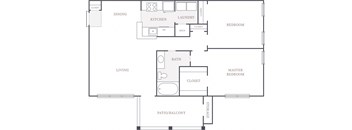 2 Bed 1 Bath Floor Plan at The Columns at Pilgrim Mill