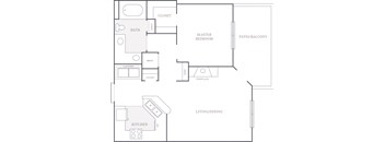1 Bed 1 Bath 1 Bed 1 Bath Floor Plan at The Fairways at Jennings Mill in Athens Georgia