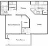 1 bedroom 1 bathroom floor plan B 1 bedroom 1 bathroom floor plan B at The Columns at Coldbrook Station, Georgia